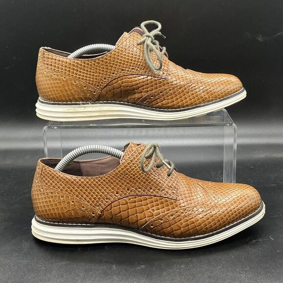 Cole Haan OriginalGrand Python Embossed Genuine Leather Loafer Womens 7 B W04145 - Picture 1 of 8